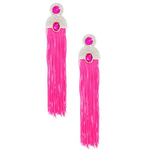 Load image into Gallery viewer, Ms. Neon Pink Rhinestone Earrings
