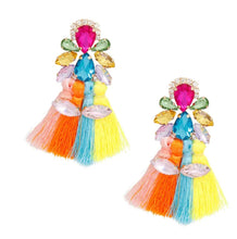 Load image into Gallery viewer, Ms. Fancy multi color rhinestone earrings
